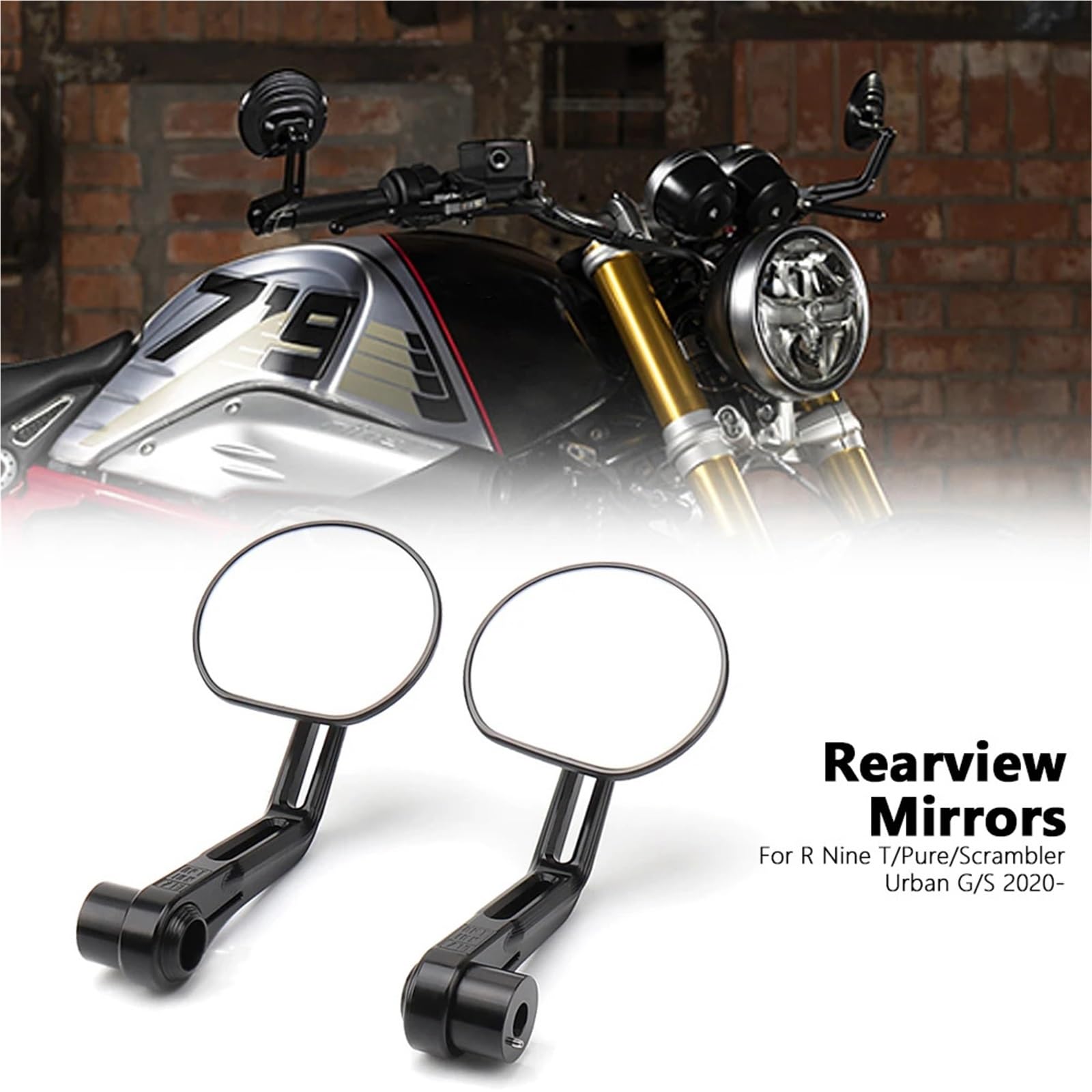 Do Bmw Rninet Scrambler R NineT RNINET Urban G/S kierownica lusterka wstecznego motocykla Lusterka kierownicy(Silver)