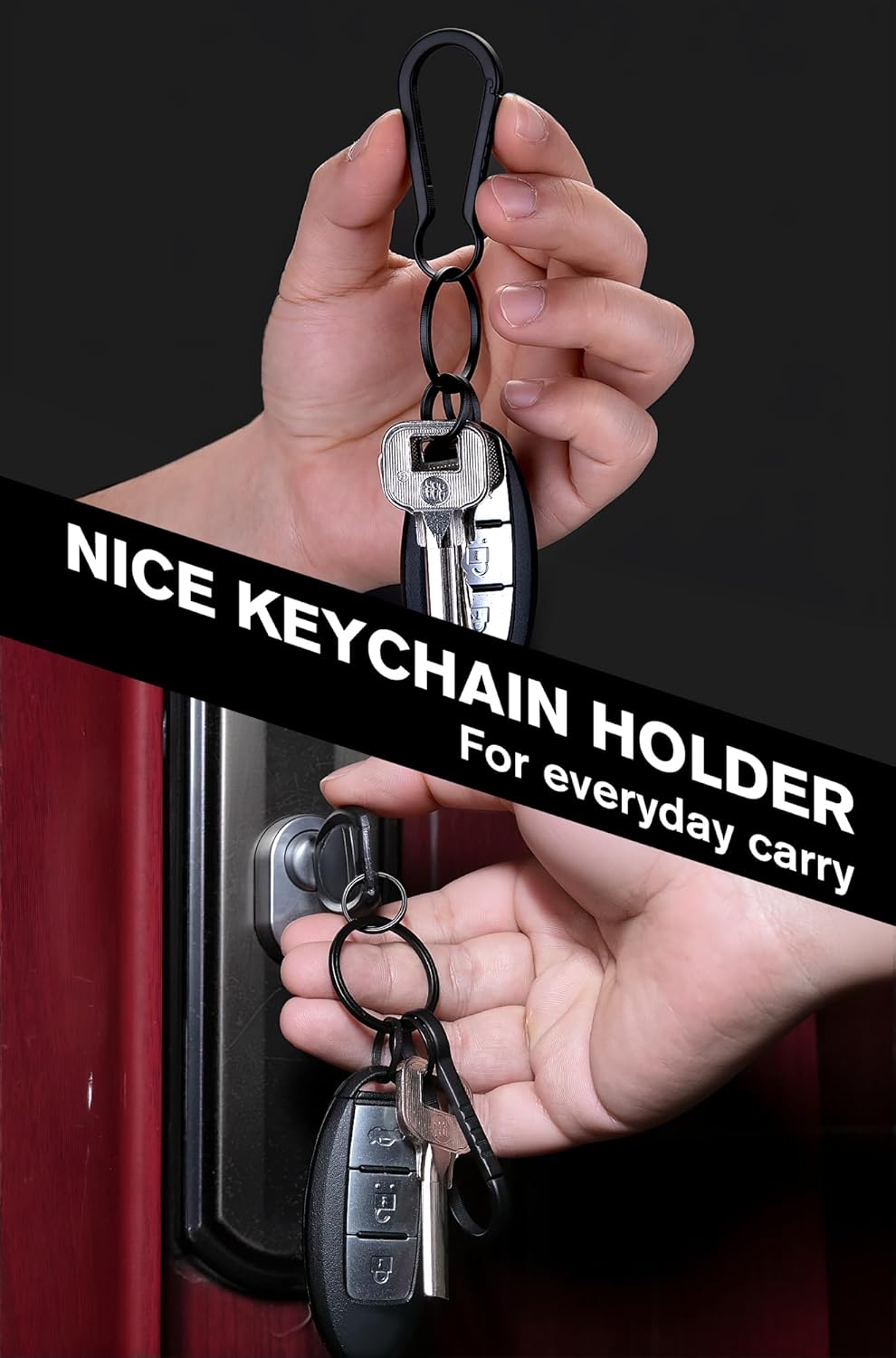 KEEPO LINK Carabiner Clip Hook, 2.36” Titanium Rope Connetor Small Snap Clamp for Keychain Key Rings，Quick Link for Outdoor Camping, Hiking, OLL04