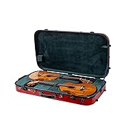Vista 1 de Crossrock Estuche para ukelele de doble tenor, 100% pureza de fibra de vidrio con bloqueo TSA, rojo (CRF2020DTURD)