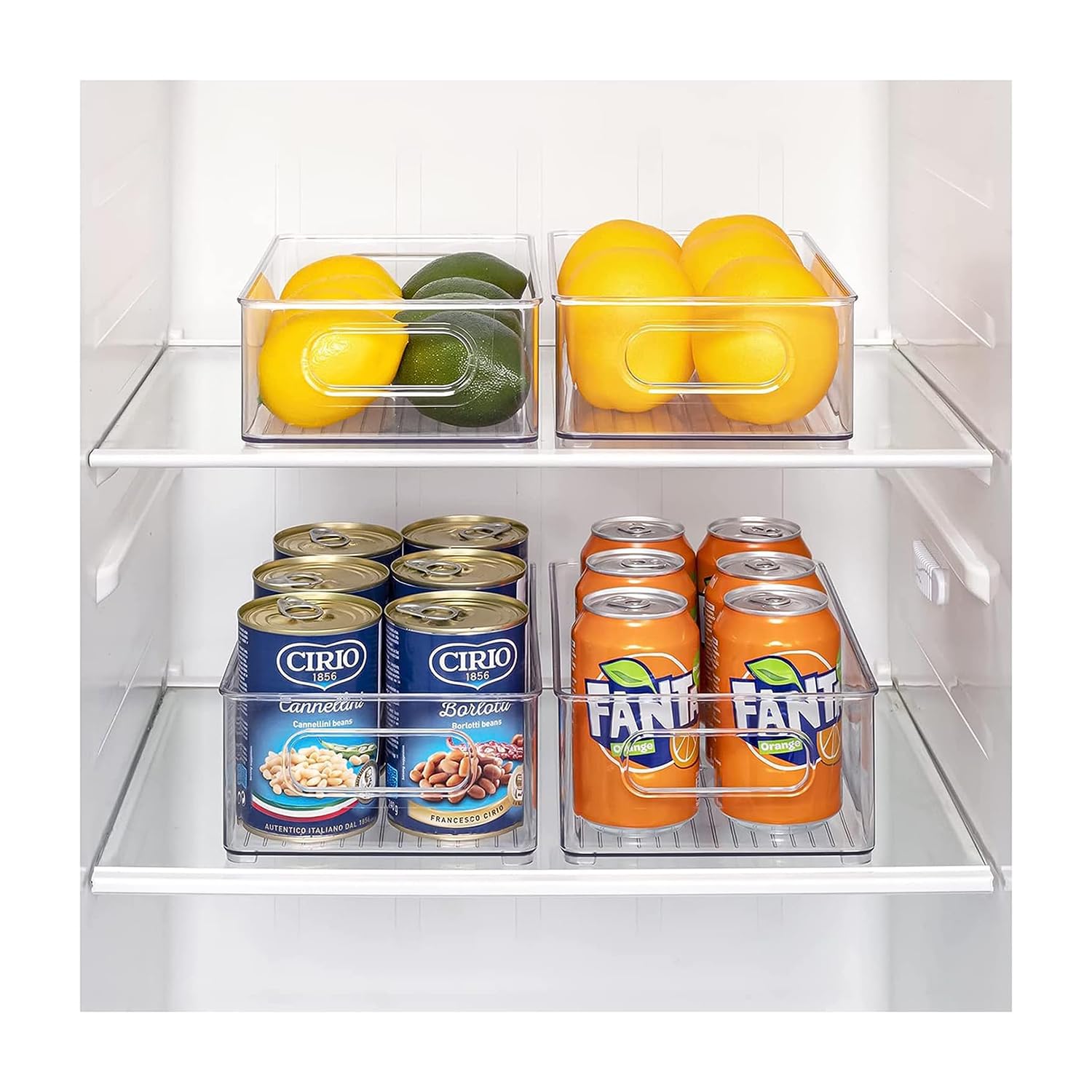 JING TAI DA（4pcs） Refrigerator Organizer Bins, Stackable Fridge Organizers and Storage Clear, Kitchen Cabinets, Shelves, Drawer, Freezer (2)