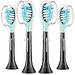 Aoremon Toothbrush Replacement Heads for Sonciare C3 - Brush Heads for Philips Sonicare 2 Series 3 Series ProtectiveClean 4100 5100 6100 DiamondClean FlexCare HealthyWhite G3 W3 C2 G2 C1,4 Count,Black