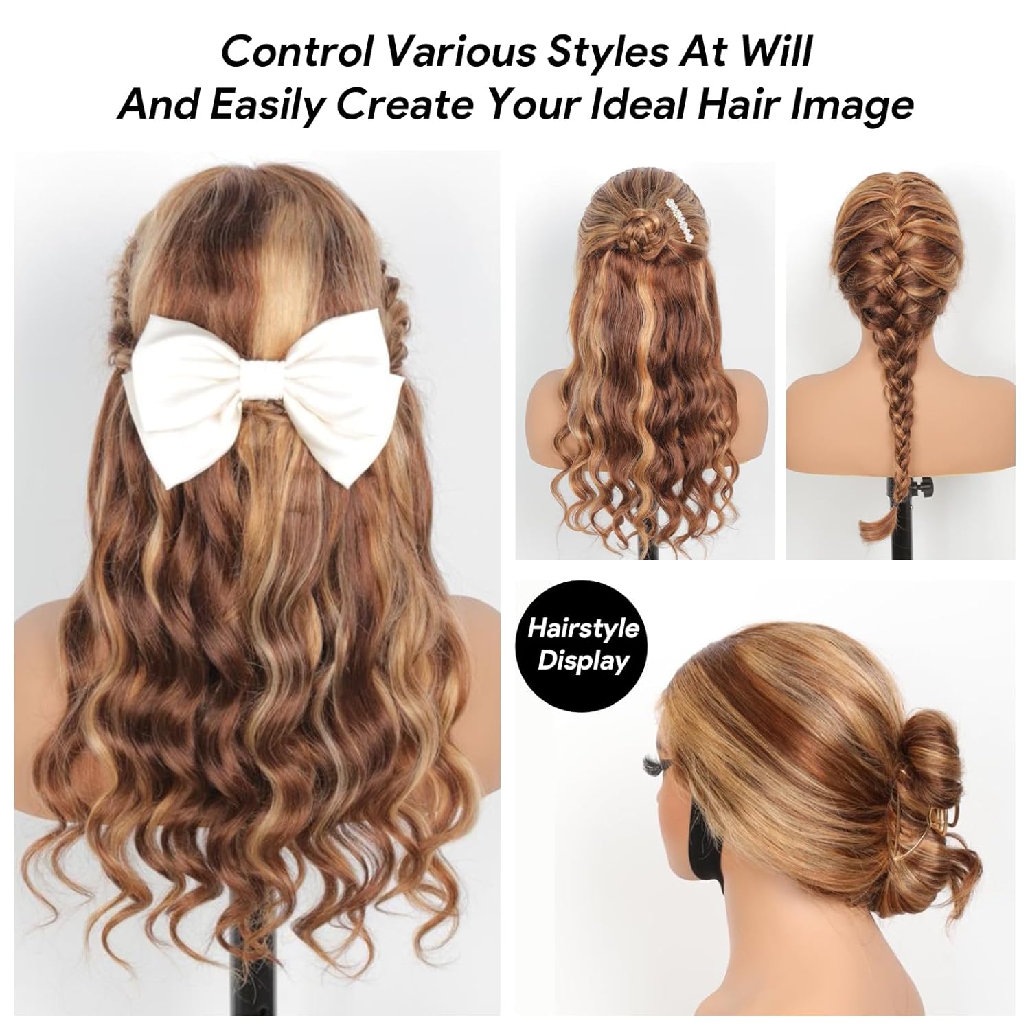 Highlight Glueless Wigs Human Hair Pre Plucked Pre Cut Wear and Go 9X6 HD Lace 4/27 Honey Blonde Body Wave Balayage Wigs for Black Women, 220% Density Glueless Human Hair Wigs 24Inch