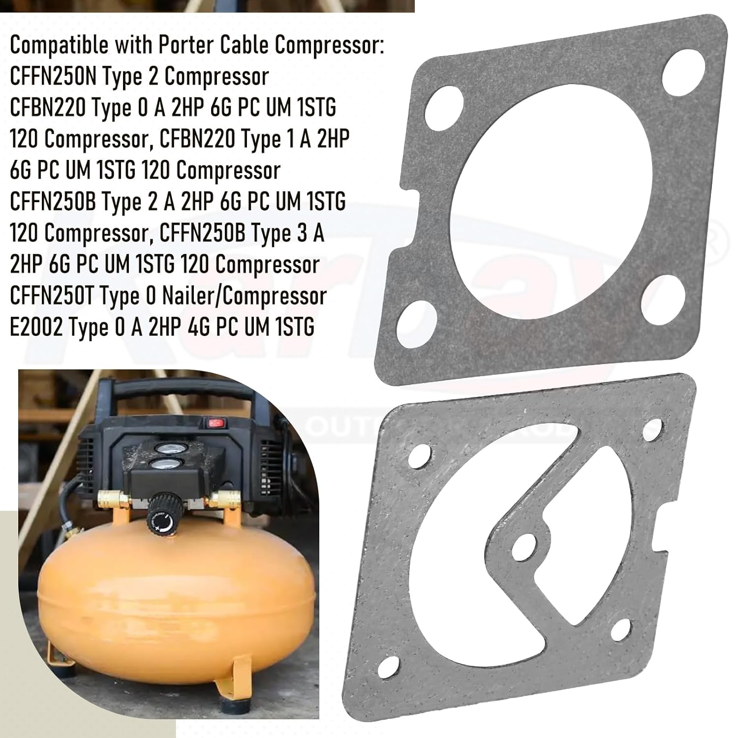 D30139 Air Compressor Gasket Seal Kit for Craftsman & Porter Cable & DeVilbiss Compressors, Replaces KK-4949, Suitable for 919153160, 919167244 and More