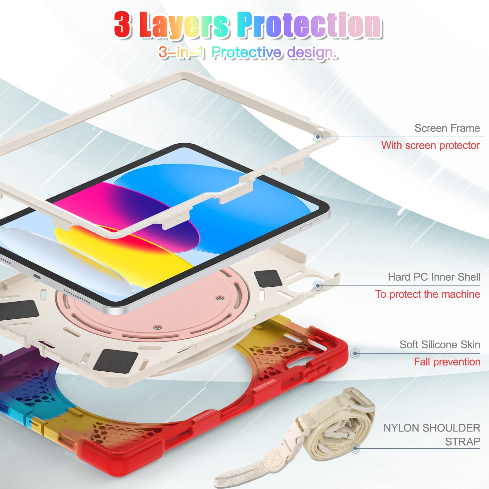TiMOVO Cover per iPad (A16) 11a Generazione 11 Pollici 2025, iPad 10a Generazione 10,9 Pollici 2022 con Supporto per Penne, Custodia Protettiva con Supporto Folio, Visione Multi-Angolo, Blu Marino