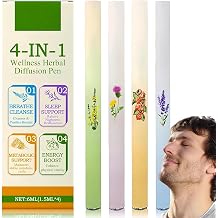 4PCS Herbal Diffuser Pen, Upgraded Dual-Action Portable Inhaler for Breathing Aid, Sleep Support & Lung Cleansing, Plant-Based Aromatherapy, Oral Air Freshening