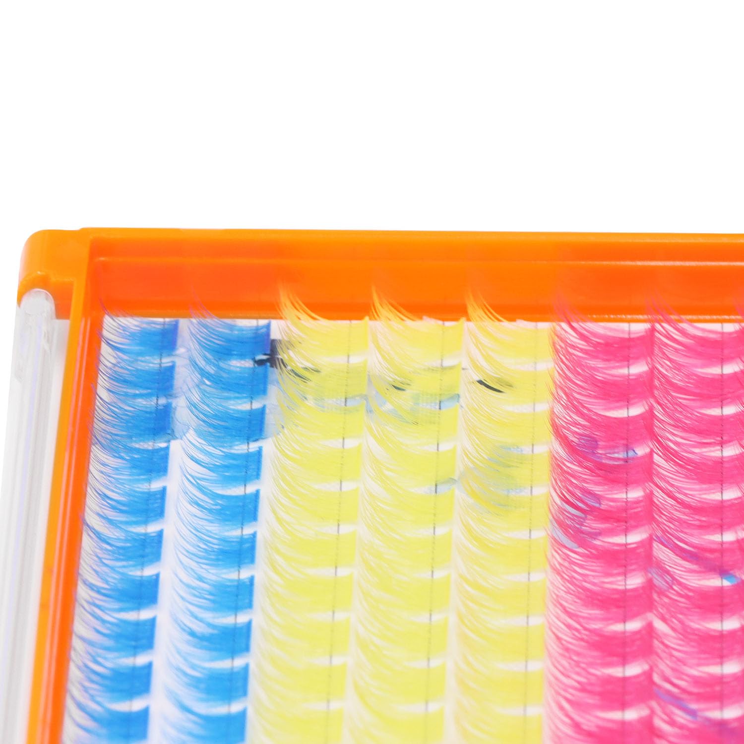 28Rows,wholesale Pack Mixed Black and Colorful Wide Stem Cluster Eyelashes Kit 2 in 1 Bond&Seal+ 1pcs Tweezer Grafting D Curl Individual False Eyelashes Home DIY Eye Lash(Color-C10-12-14-16-18MM MIX)