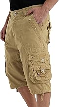 VOPOKER Mens Cargo Shorts Cotton Ripstop Straight Leg Below Knee Twill Casual Summer Long Shorts