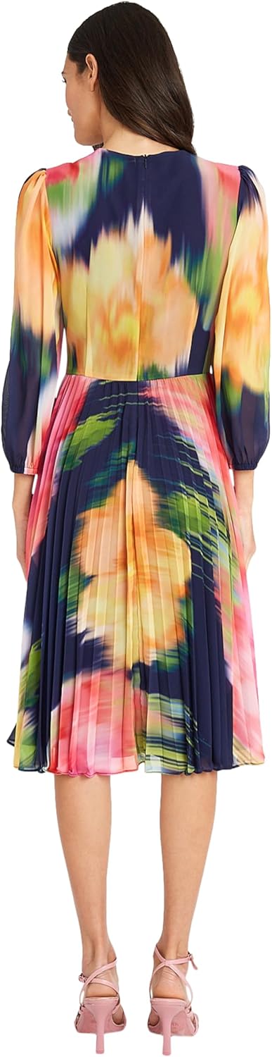 Maggy London Womens Long Sleeve Chiffon Empire Waist Dress for Women | Semi Formal Wedding Guest Dresses for Women - Image 3