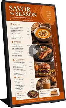 Digital Menu Board 18.5" Desktop Digital Signage Display Advertising Screen Store Restaurant Commercial Display 700 nits Ultra Bright Free Web Content Editor Android