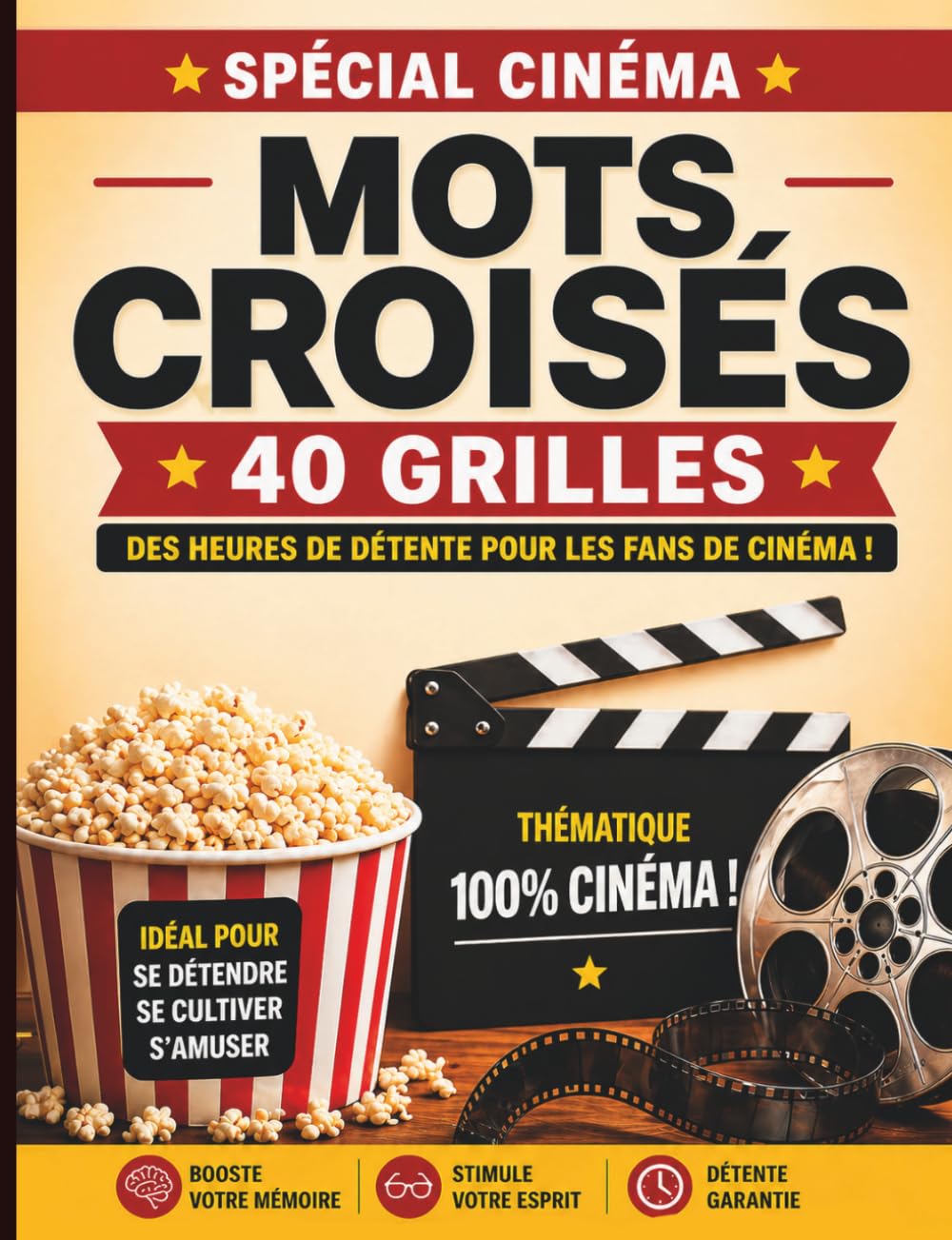 Cinéma – Mots croisés : 40 grilles: Testez vos connaissances avec 40 grilles de mots croisés dédiées au cinéma