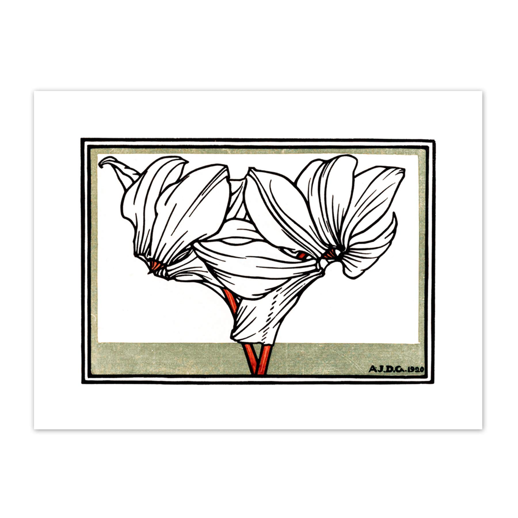 Wee Blue Coo Cyclamen Julie De Graag Art Print Canvas Premium Wall Decor Poster