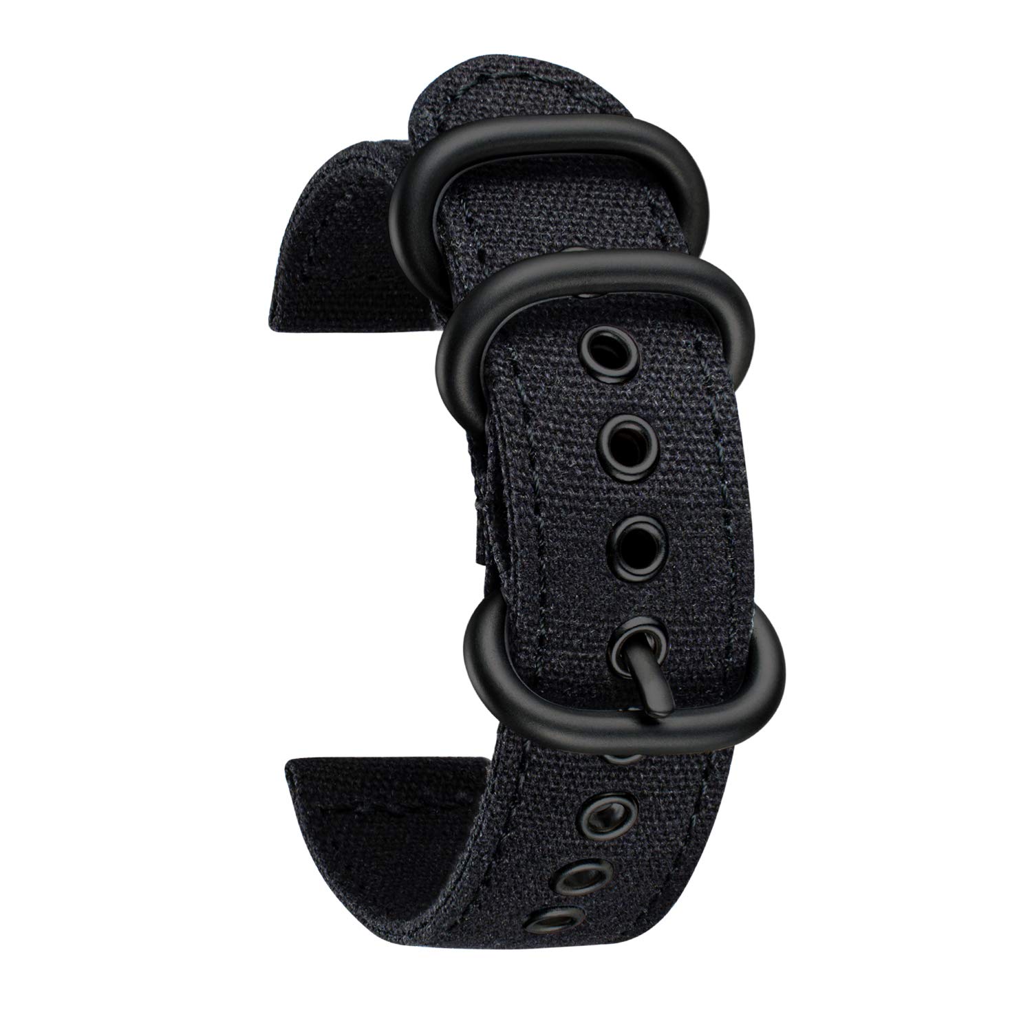 BINLUNCanvas Watch Bands Replacement Sail Cloth Cotton Fabric Watch Straps Soft Quick Release Watchbands in Black Khaki Army Green Blue with Black/Silver Buckle for Men Women 18/20/22/24mm