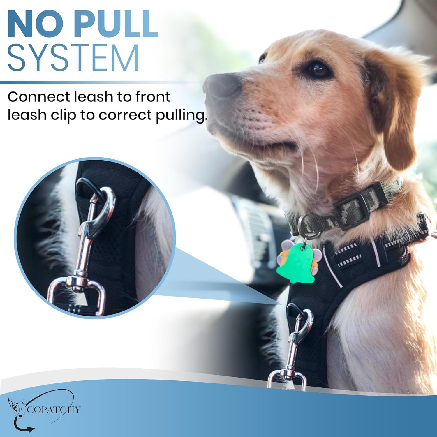 Dog Harness No-Pull Pet Harness Adjustable Outdoor Vest 3M Reflective Oxford Material Easy Control for All Sized Dogs (Large, Orange)