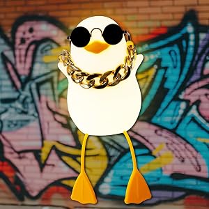 Hinittey Duck Night Light Silicone Duck Lamp Cute Bedside Duck Goose Funny Nightlight with Dimmer and Timer for