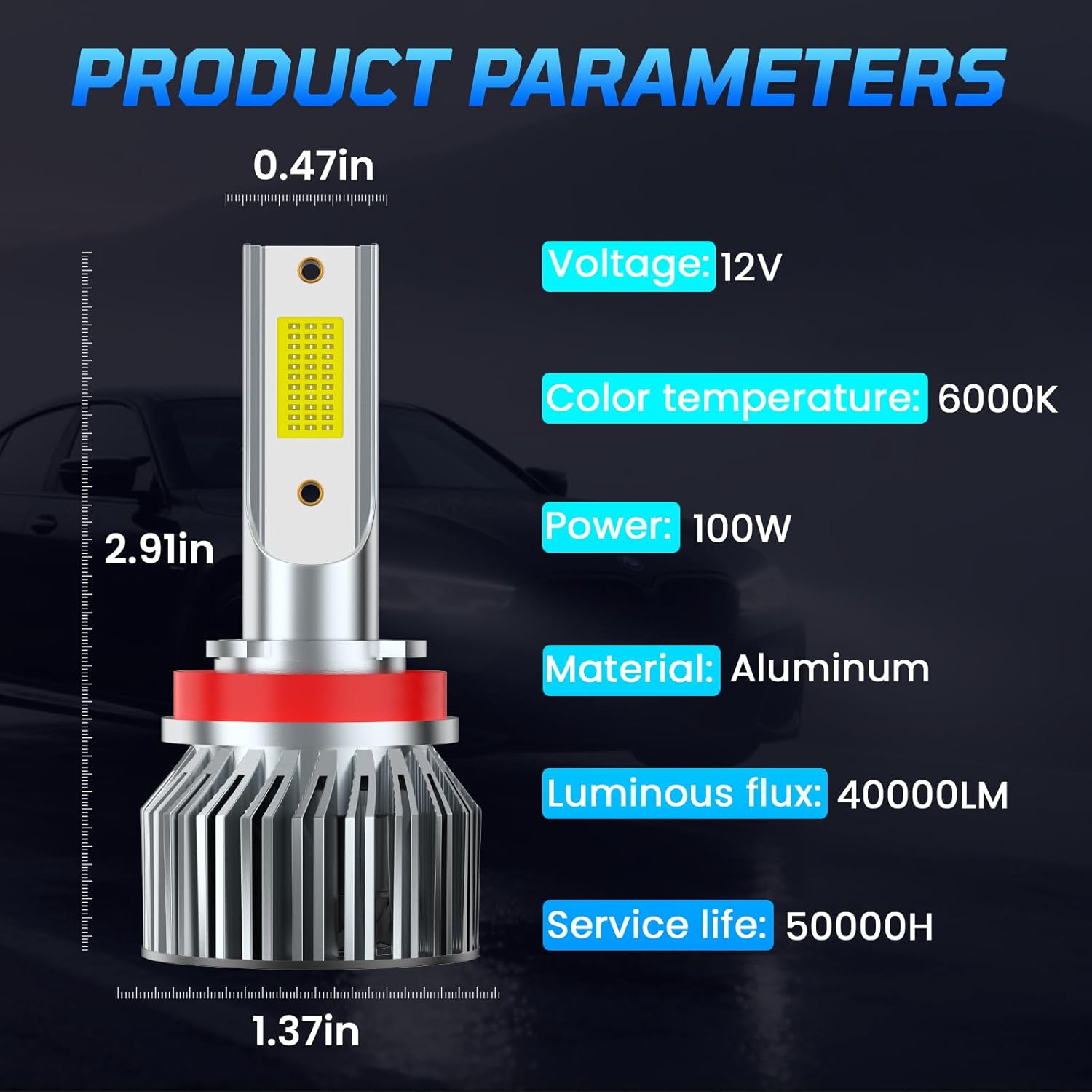 Fit For Nissan Altima 2007-2018 Driving Light Bulbs Combo, 500% Enhanced Visibility With 12000RPM Turbo Fan, Direct Installation, 6-Pack Lighting Bundle