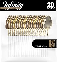 Vista 27 de PlasticPro 20 tenedores de plástico dorado y negro, de alta calidad, resistentes, desechables, elegantes, cubiertos de dos tonos para fiesta