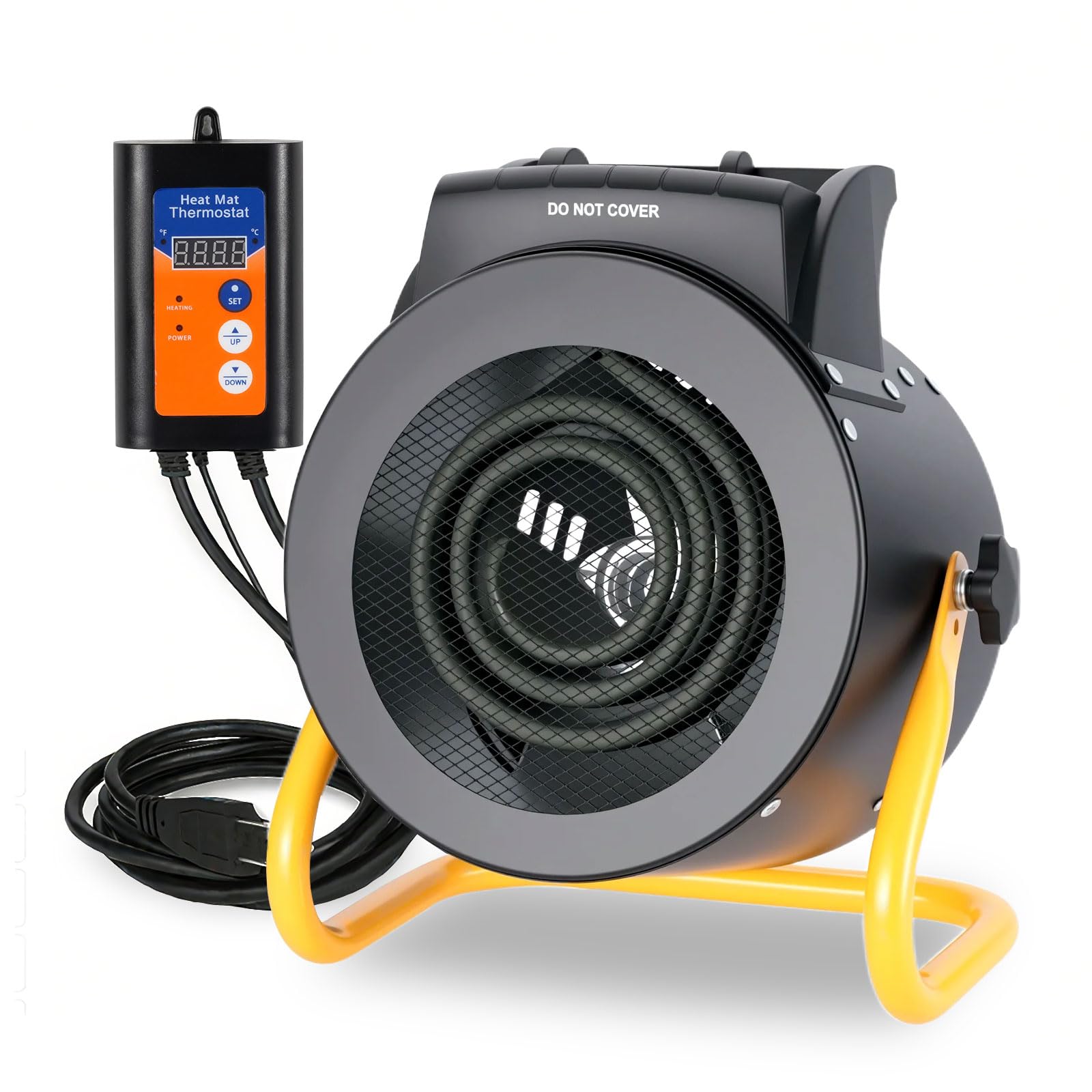 Photo 1 of LHUKSGF Greenhouse Heater with Digital Thermostat, 1500W Electric Outdoor Heater, Overheat Protection, Fast Heating, Waterproof for Grow Tent, Green House, Patio, Black