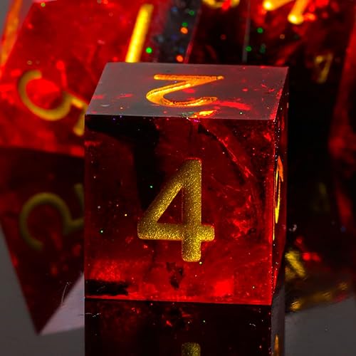 Lucky-M Dados de resina multicolor DND dados dados de mazmorras y dragones, juego de dados para juegos de rol, accesorios de regalo para D&D (azul)