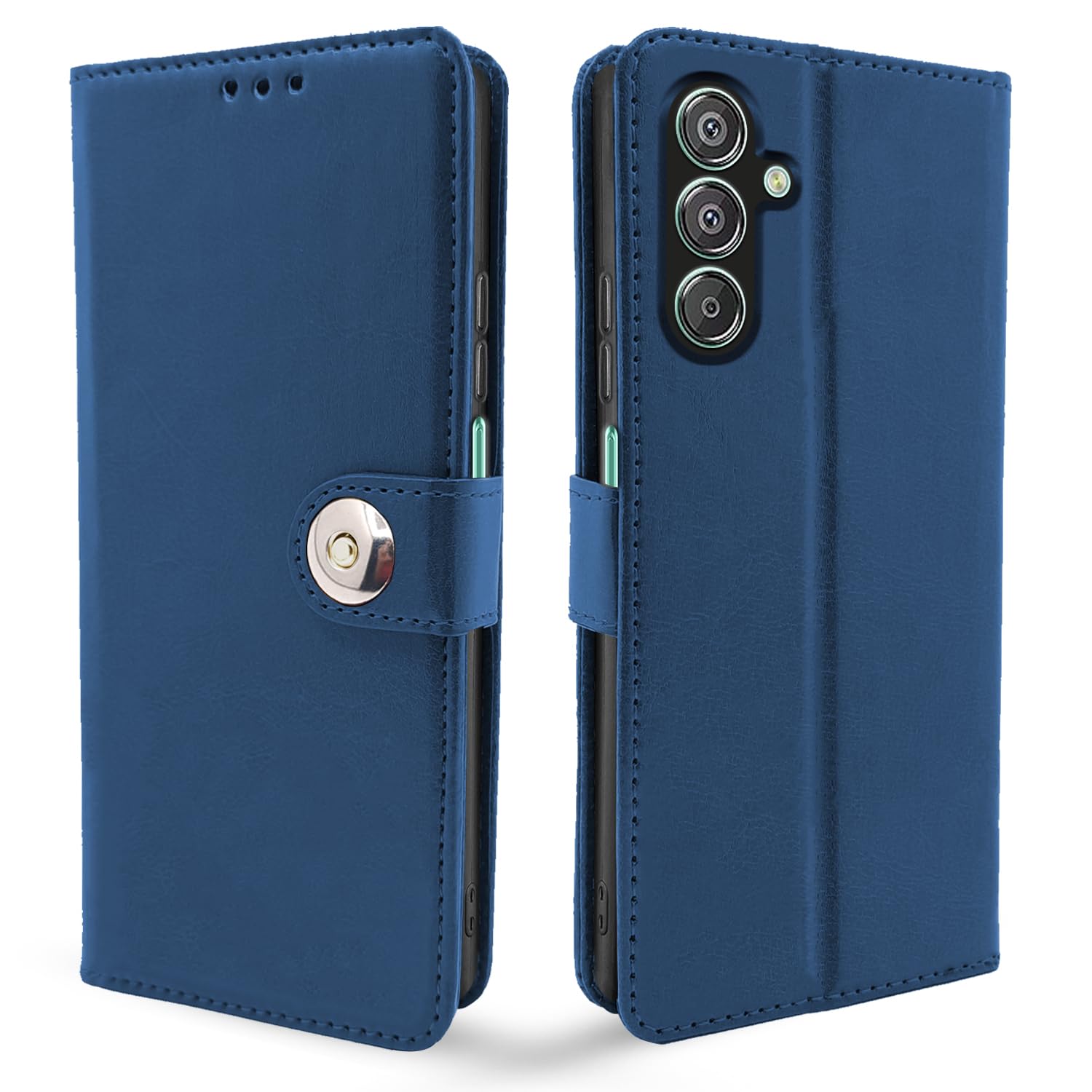Pikkme Flip Cover Leather Finish | Inside TPU with Card Pockets | Wallet Stand and Shock Proof | Complete Protection Button Flip Case for Samsung Galaxy F15 5G / M15 5G / M15 Prime 5G (Blue) (B0CY9C8JRT) Amazon Price History, Amazon Price Tracker