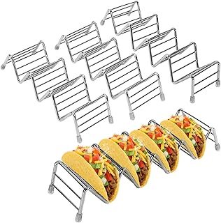 Taco Holder, 4 Pack Stainless Steel Taco Stands Rack with Protective Tips for Tortillas Party Serving