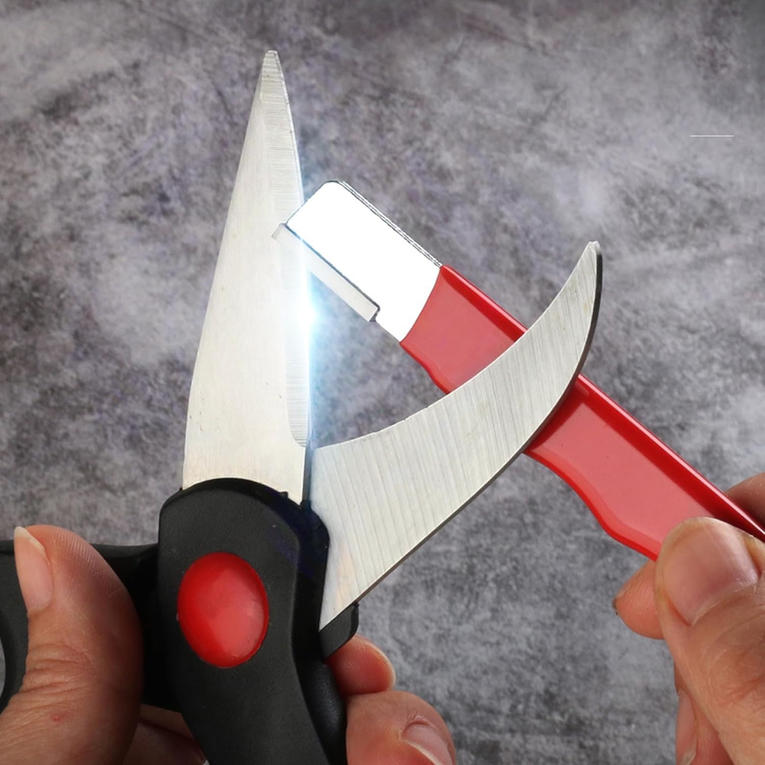 Portable Knife Sharpener, Multipurpose Handheld Blade Sharpener for Knives, Scissors, Garden Tools, Pruners, Hedge Shears - Compact and Durable with Protective Cover - 4 Pcs