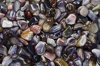 Fantasia Materials: 5 lbs Tumbled Grey Botswana Agate Stones from Botswana - Medium - 1" to 1.5" avg.