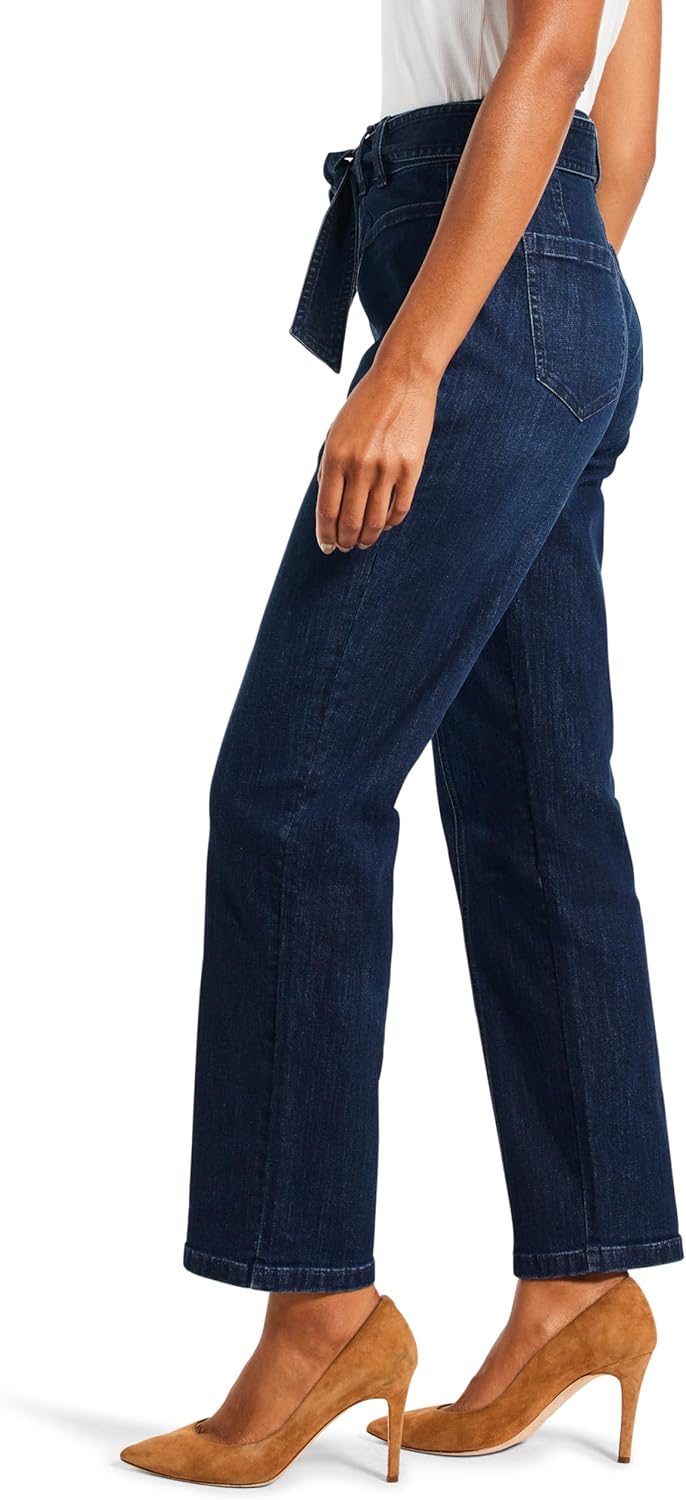 NIC+ZOE Women's 28 Belted Straight Ankle Jeans