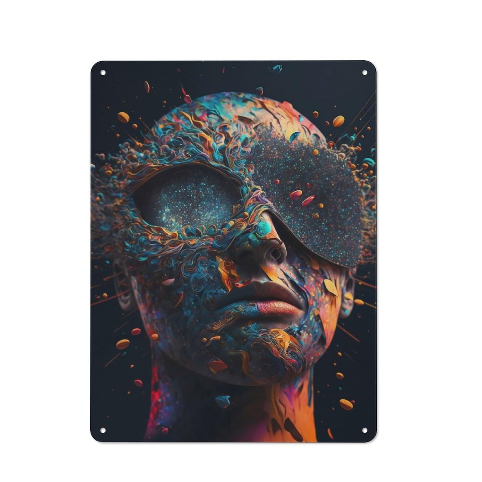Junmoney Style-1 Tin Wall Plaque 40X30cm With Supernova Human For Workshop Wall, Housewarming Wall Decor For People Furnishing Workshop