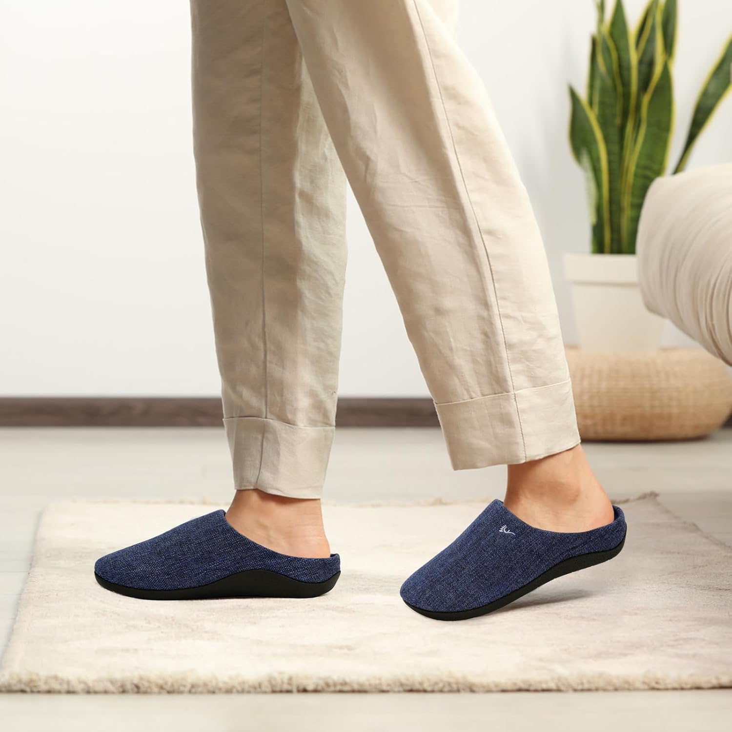 ERGOfoot Orthotic Slippers with Arch Support for Plantar Fasciitis Pain Relief, Comfortable Orthopedic Clog House Shoes with Indoor Outdoor Anti-Skid Rubber Sole - Image 2