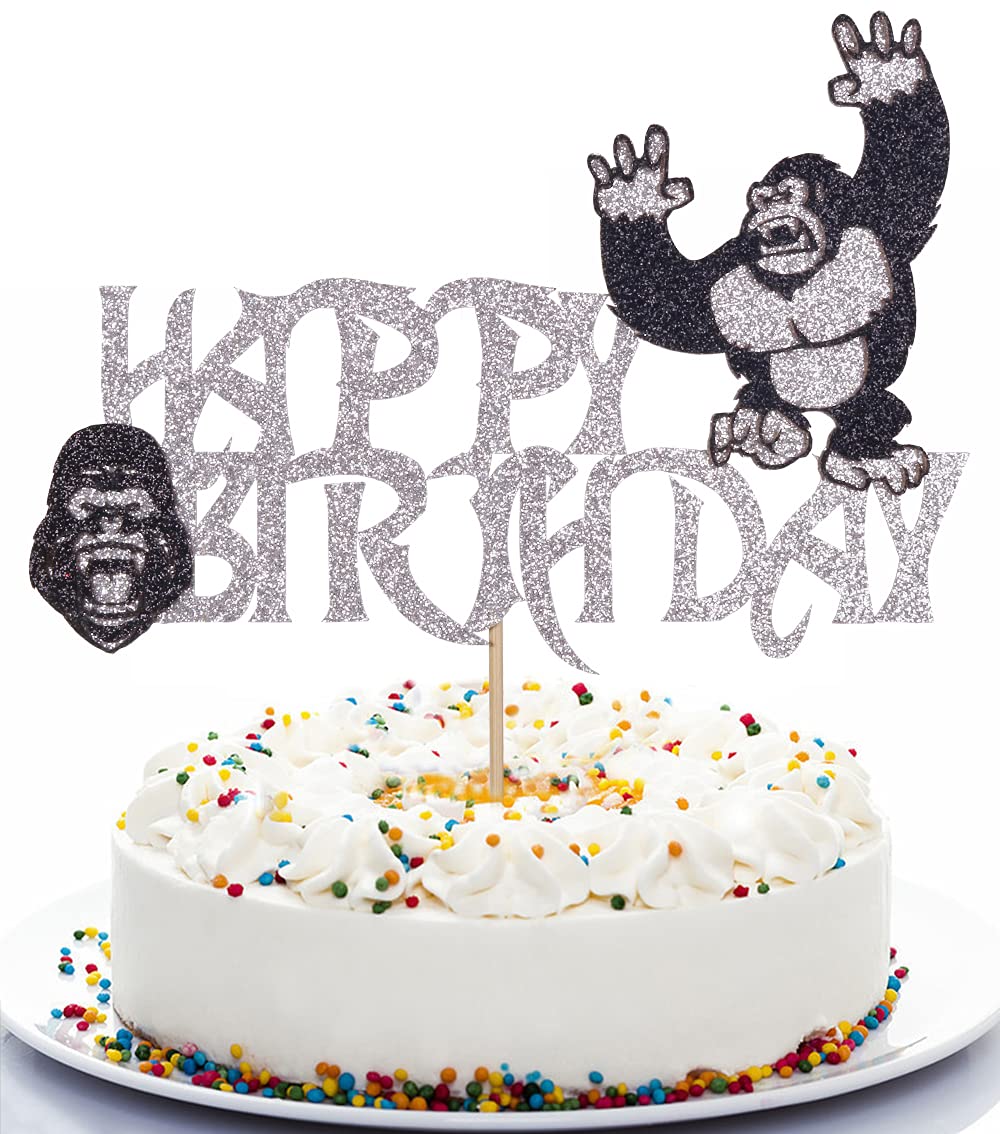 Qerleny Orangutan Cake Topper Angry Gorilla Cake Decoration Fun Orangutan Theme Children's Party Decoration