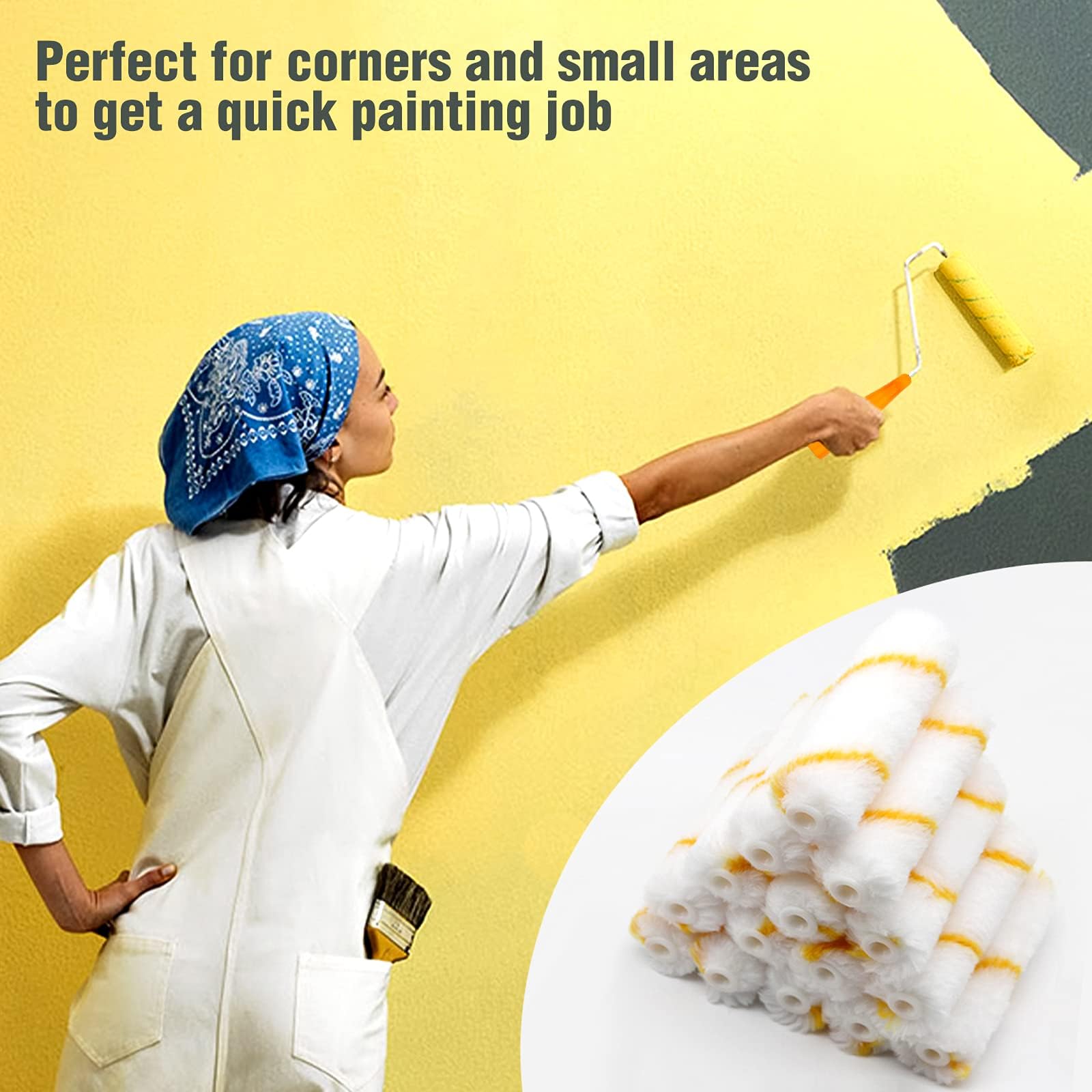 Lot De 20 Rouleaux à Peinture - Mini Rouleau à Peinture Avec Poignees En Caoutchouc 10cm 98990381