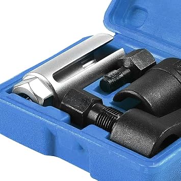A ABIGAIL 5 PCS Automotive O2 Oxygen Sensor Socket Wrench Removal Tool and Thread Chaser Set 3/8 1/2 Drive x 7/8 22mm O2 Sensor Wrench Remover