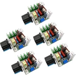 Regulador De Voltaje 6 Kva xocome 2000W Controlador de velocidad del motor de CA 50-220V 25A Regulador de voltaje ajustable Regulador electrónico Regulador del termostato (5 unidades)