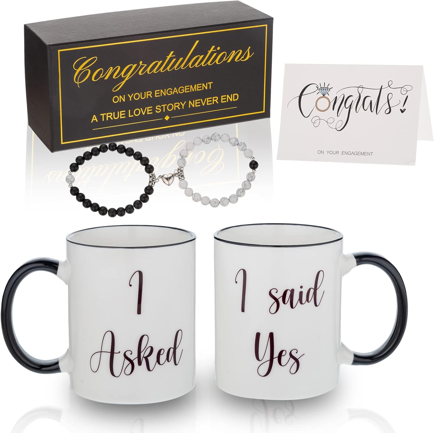 KissFuture Couple Coffee Mugs Set for Him and Her,I Asked I