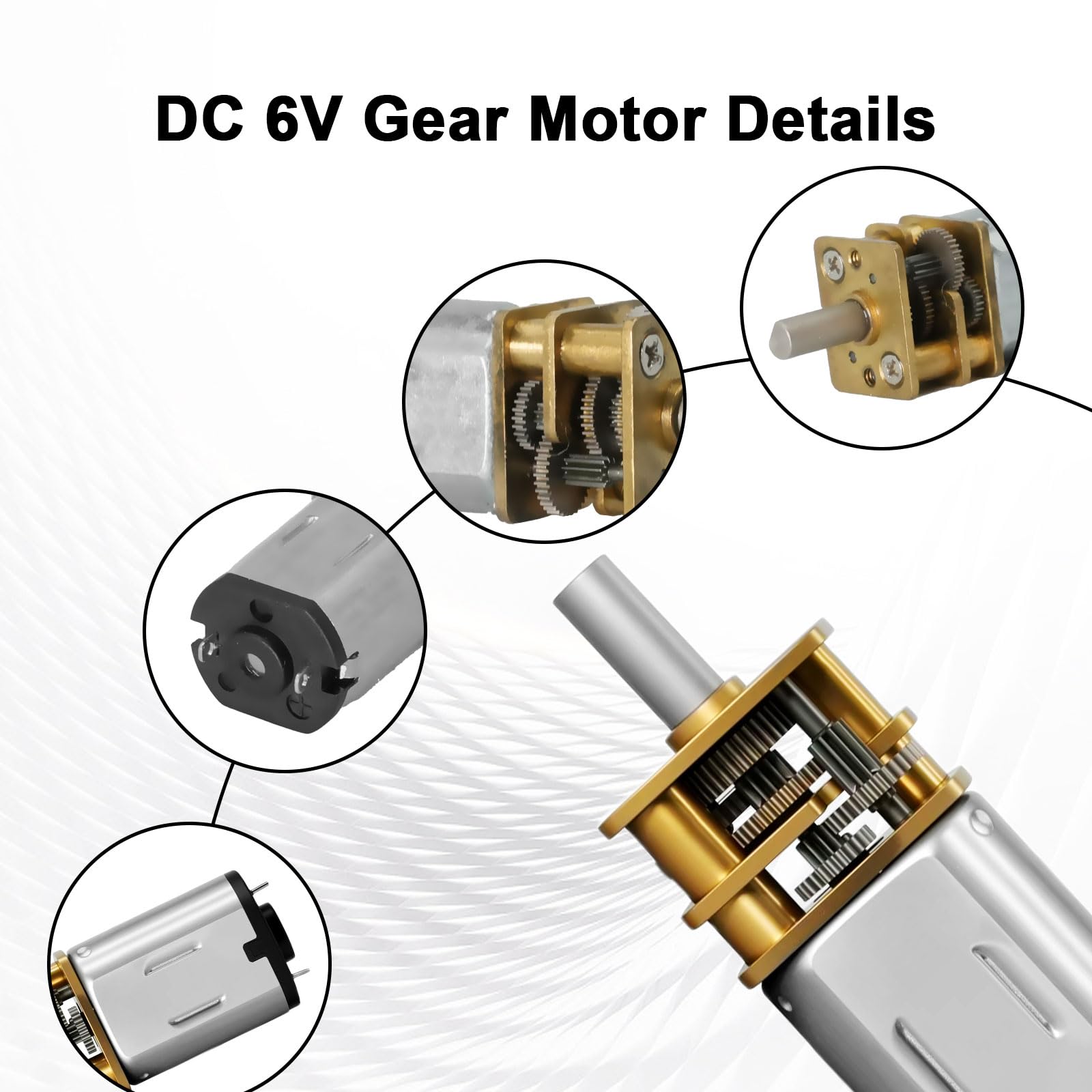 2 pcs DC 6V Riduttore Elettrico ad alta Coppia in Miniatura DC 3V / 6V/12V Motoriduttore Mini motoriduttore di ritardo Micro motore per Micro Ingranaggi per Giocattoli RC Fai-da-te