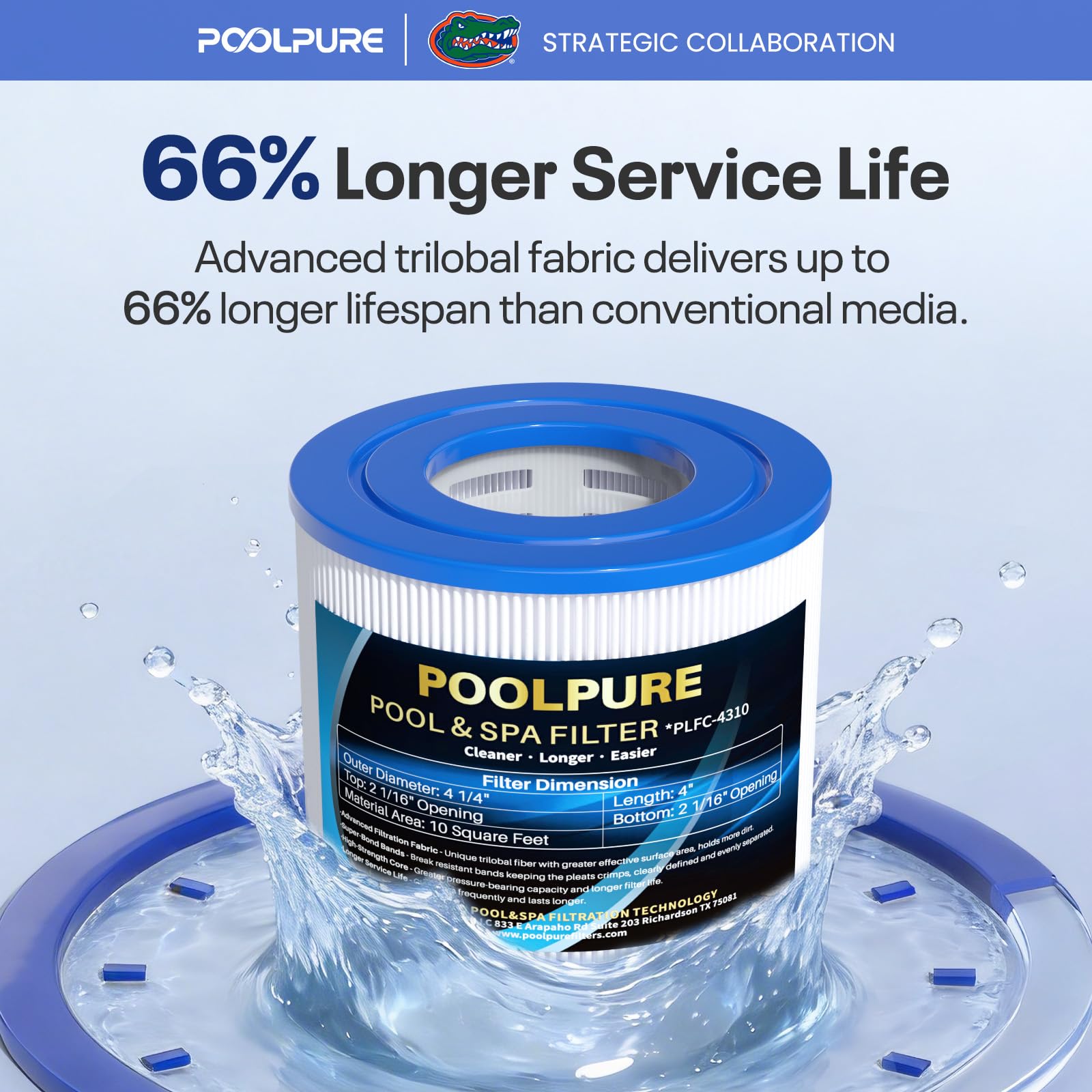 POOLPURE Lot de 2 filtres Spa de Rechange pour PWW10, Unicel C-4310, Filbur FC-3077, Excel Filters XLS-435, Aladdin 11003, Baleen AK-3006, Darlly 40101, Thermo Spa FL1003, SD-00260