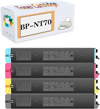 Compatible Toner Cartridges Replacement BP-NT70 BPNT70 for Sharp BP-50C26 BP-50C31 BP-50C36 BP-50C45 BP-50C55 BP-50C65 BP-70C31 BP-70C36 BP-70C45 BP-70C55 BP-70C65 BYMC 4 Pack