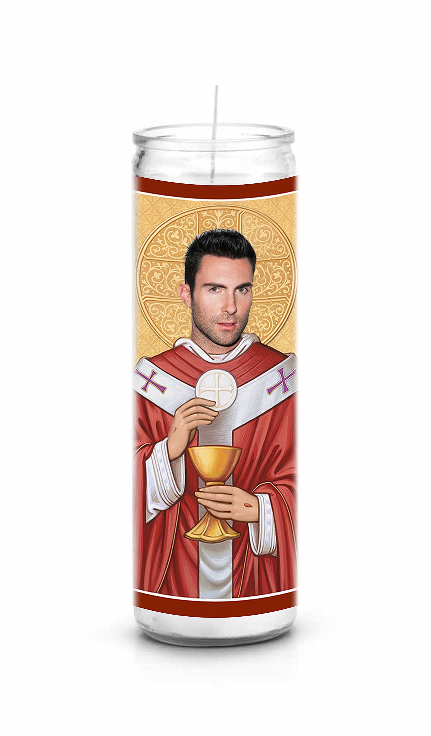Adam Levine Celebrity Prayer Candle - Funny Saint Candle - 8 inch Glass Prayer Votive - 100% Handmade in USA - Novelty Celebrity Gift (Adam Levine)