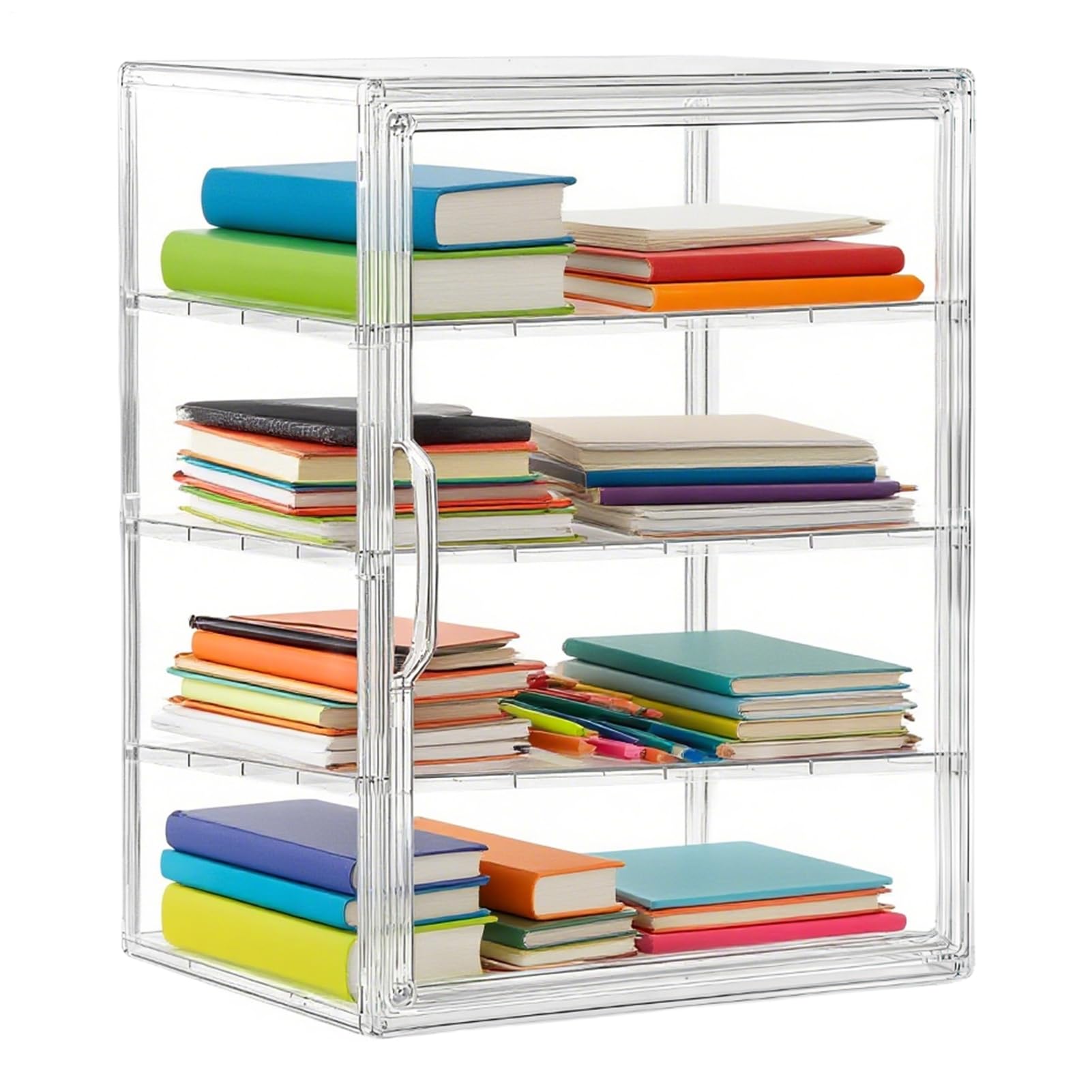 Vetrina per Pasticceria Dispenser per Dessert a 4 Livelli Scatola per Pane | Organizzatore Ermetico in Acrilico per Alimenti per Panini Fatti in Casa Biscotti Bagel