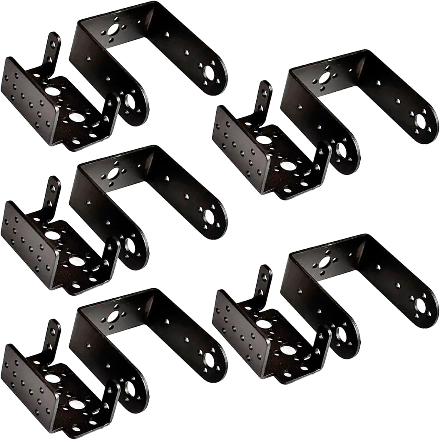 HaoDuoQian Servo Mount Bracket,5 Sets Pan Short Tilt Servo Bracket for MG995 MG996R S3003 U-Shaped L-Shaped Bracket for Robot Car Boat Without Screws