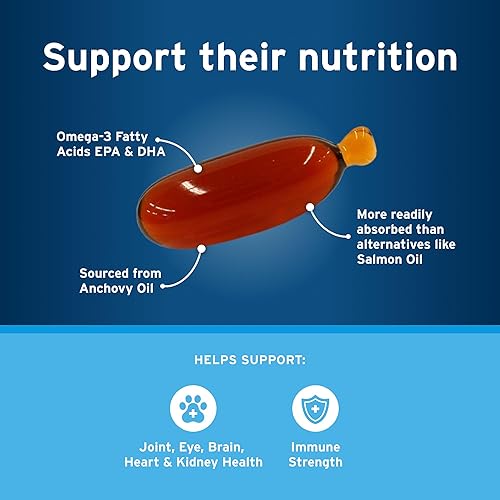 Miniatura 4 de Pet Protect Suplemento Omega-3 para perros ML - Mezcla patentada de forma libre, apoya una respuesta inflamatoria normal, cápsulas de punta de corte