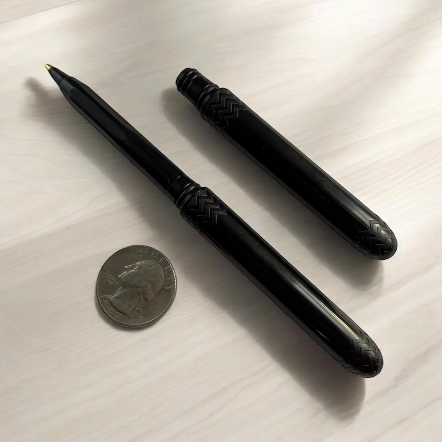 The USA Made Pocket Pen – 8 Pack – compact, affordable, lightweight, EDC black ink ballpoint pen – waterproof and floats – carries small, writes big (Black)