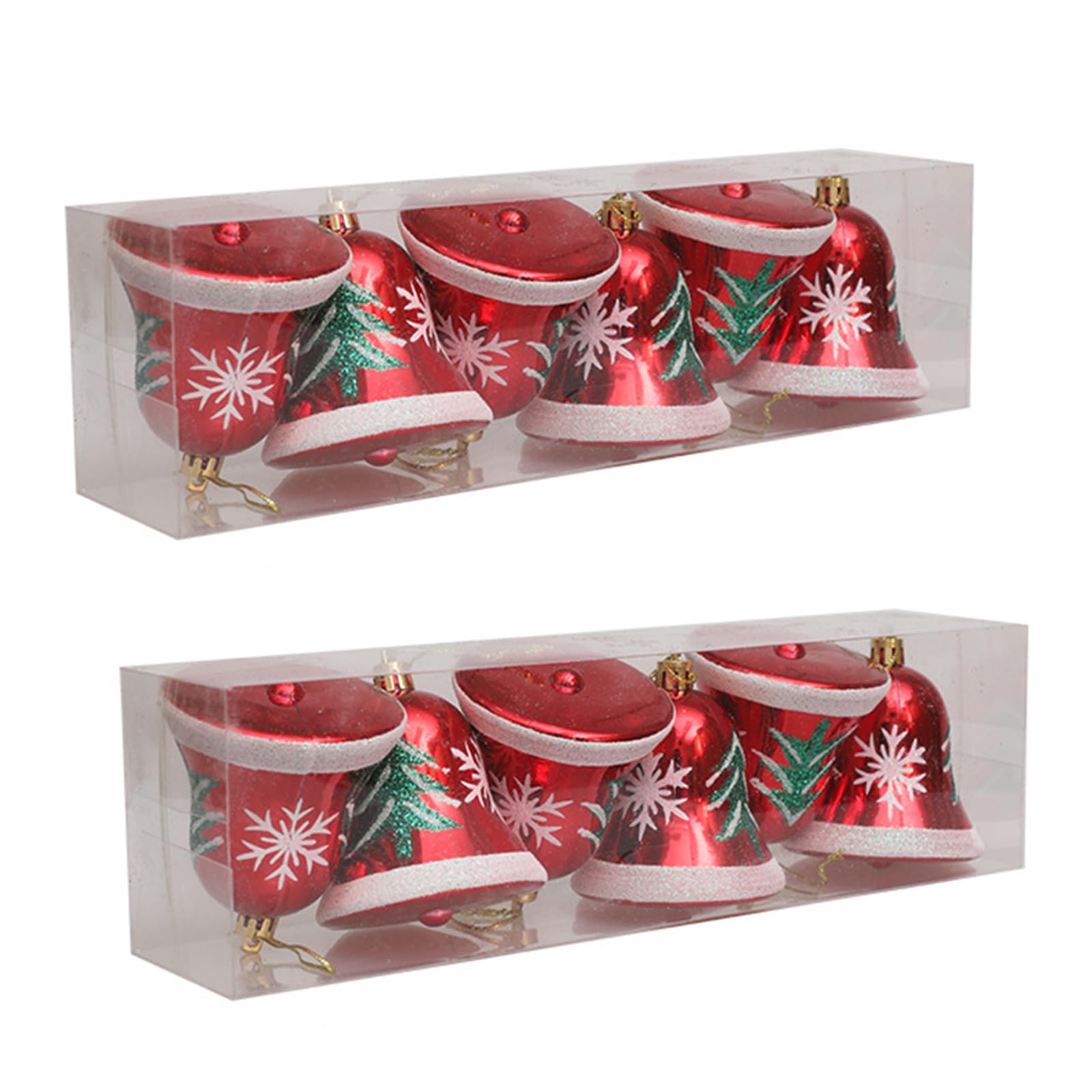 Elnwnnkc 2Pack Handpainted Bells Baubles Hanging Ornament for Christmas Tree Decorations Christmas Tree Pendant Festival Decors Home Festival Decors