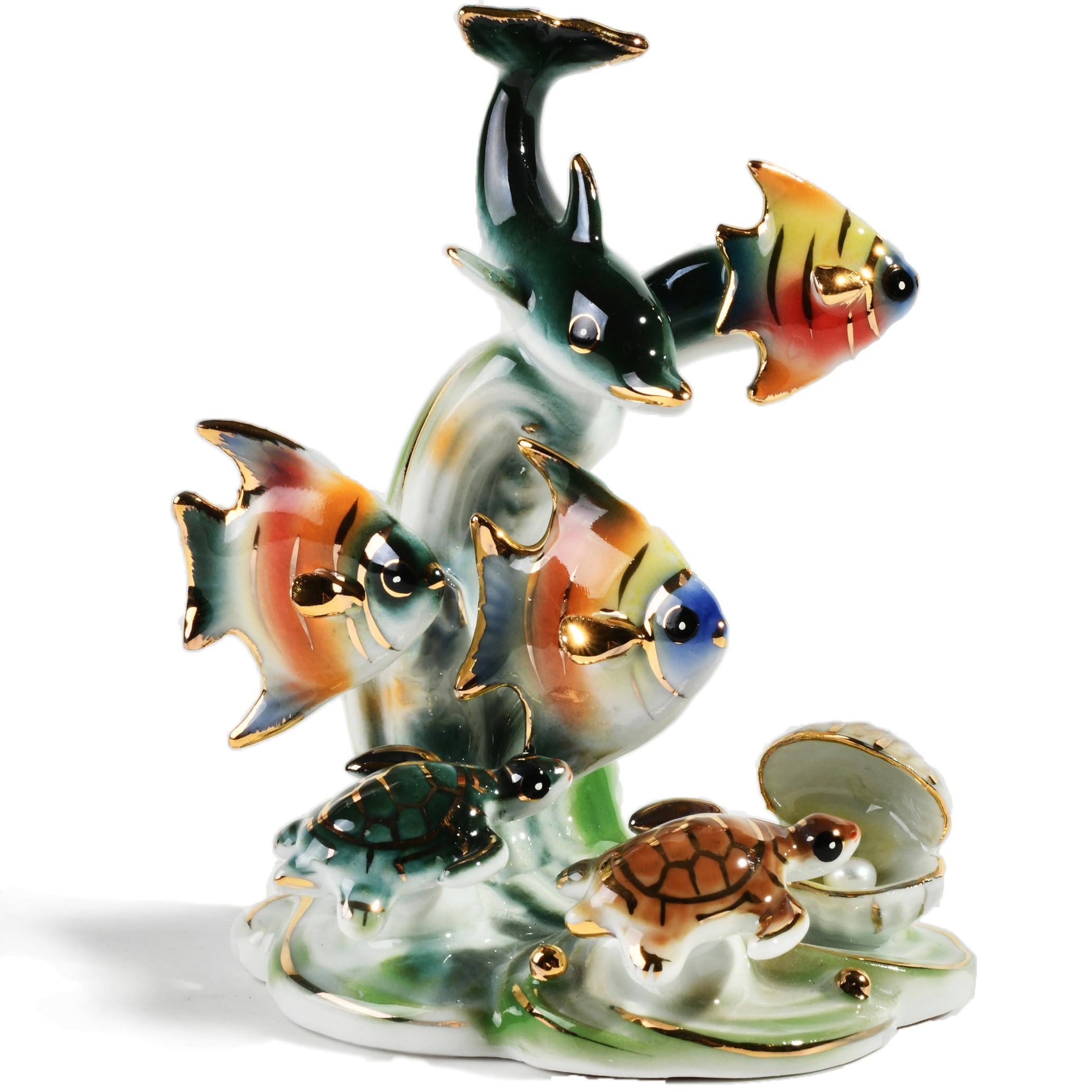 Amazon.co.jp: MTME 磁器の置物 黄金の魚 記念品 ギフト 彫刻