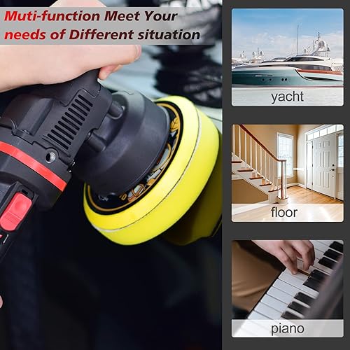 Miniatura 5 de AOBEN Pulidora de búfer para automóvil de 6 pulgadas, pulidora de doble acción, kit de pulidora de búfer aleatoria con 6 velocidades variables