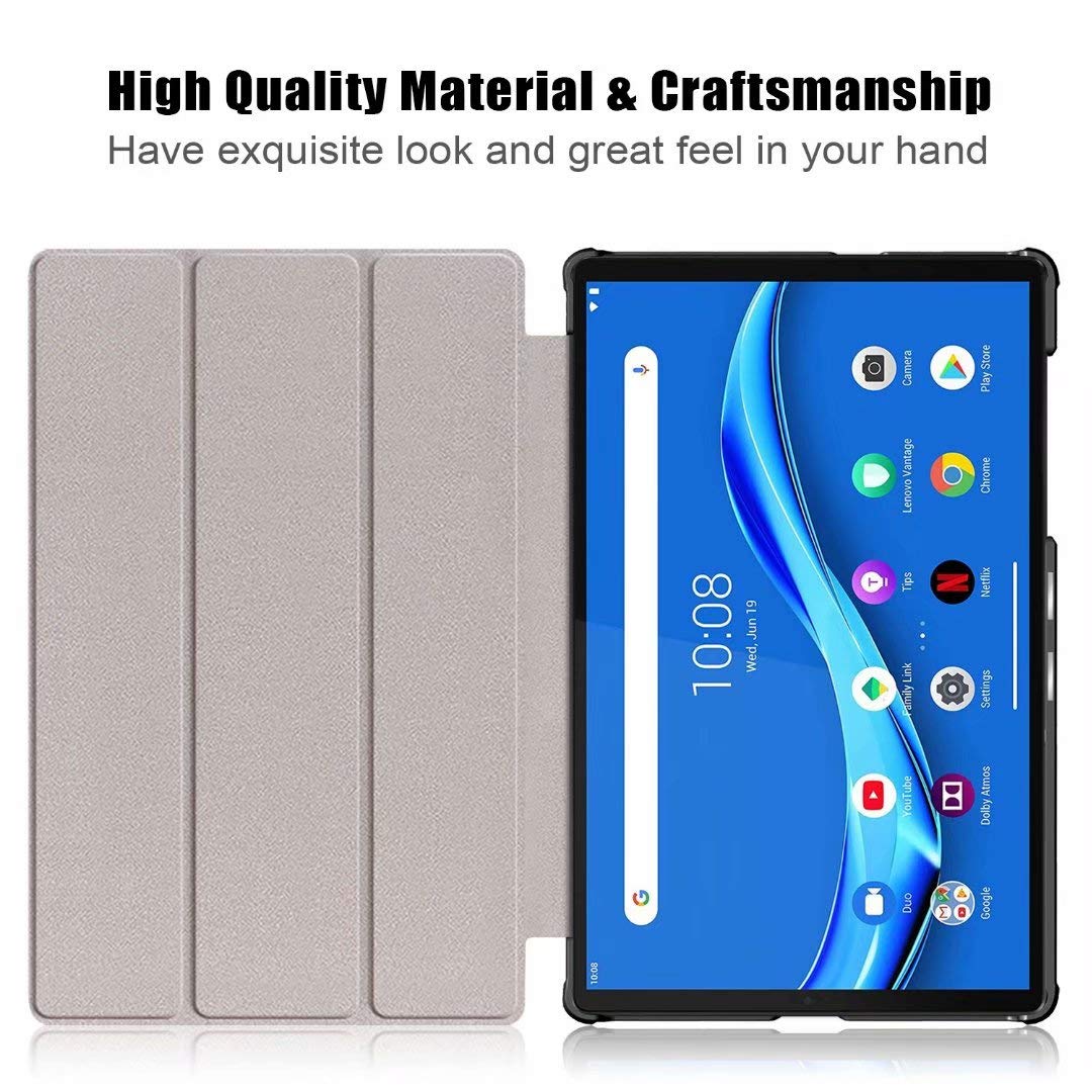 Brifu Coque de protection pour Lenovo Tab M10 FHD Plus 10.3 Pouces, coque de protection ultra-mince, PU de haute qualité avec fonction de support,Crépuscule + 1x film de protection en verre trempé