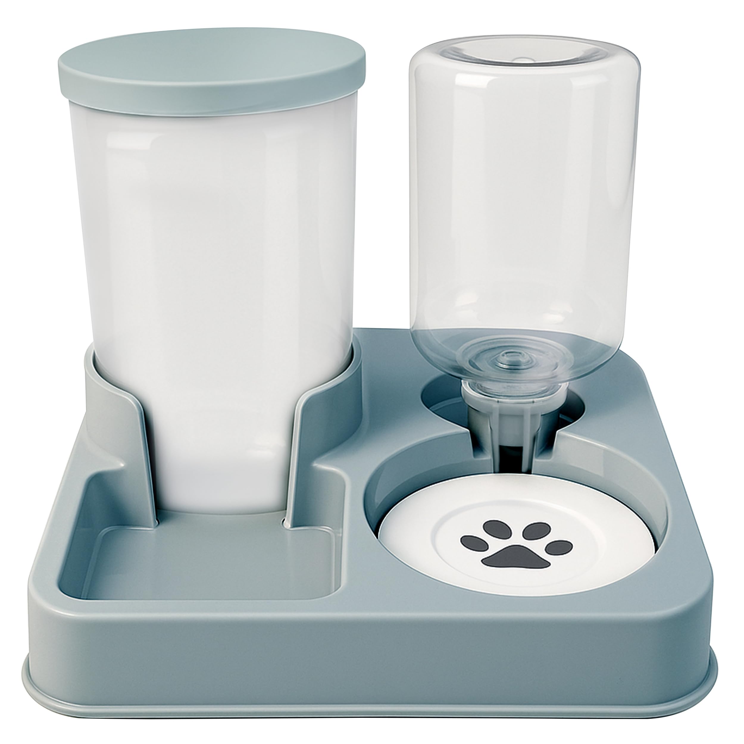 Dispensador automático de comida y agua para gatos y perros – 2 en 1 comedero sin electricidad – Sin BPA, sistema de gravedad, gran capacidad, fácil de limpiar, ideal para viajeros