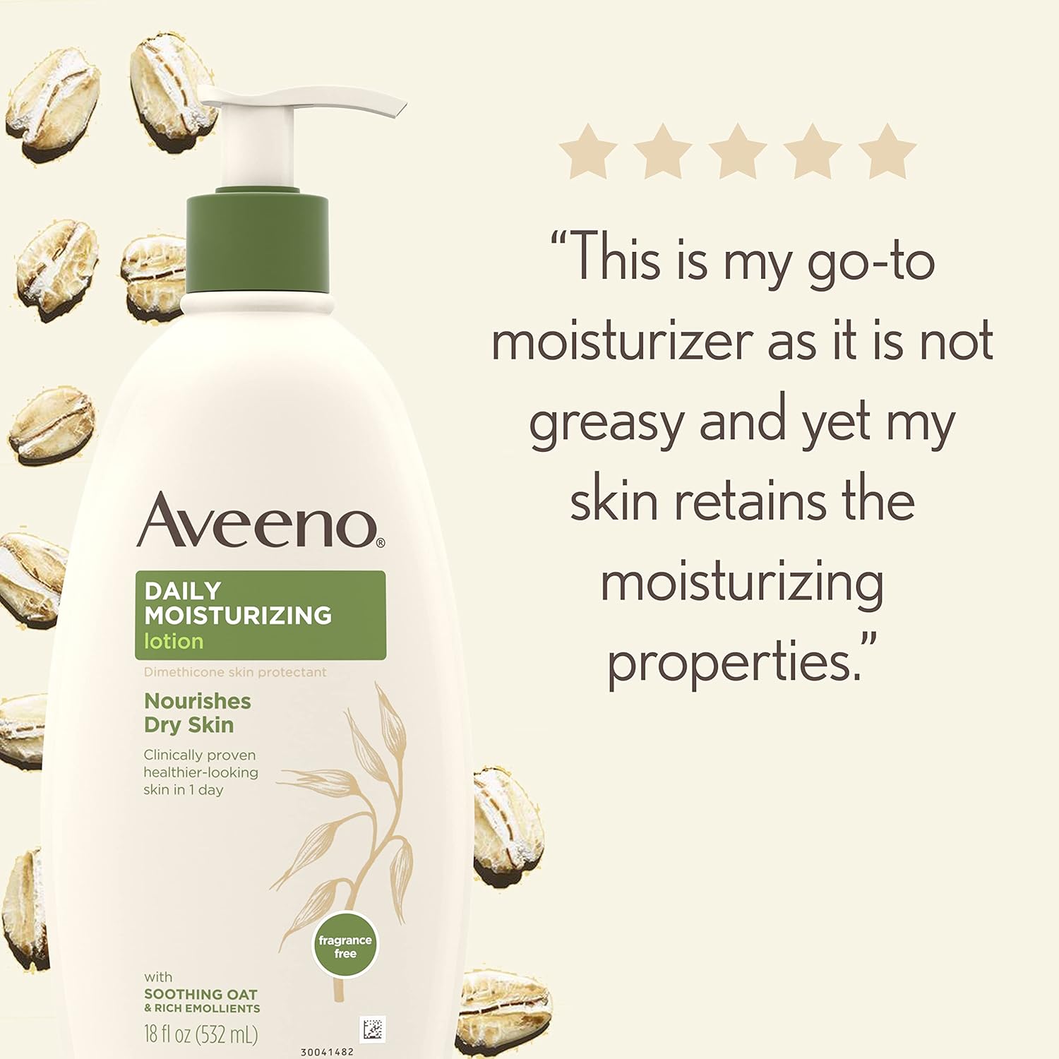 Aveeno Daily Moisturizing Body Lotion with Soothing Oat and Rich Emollients to Nourish Dry Skin, Gentle & Fragrance-Free Lotion is Non-Greasy & Non-Comedogenic, 18 fl. oz : Beauty & Personal Care