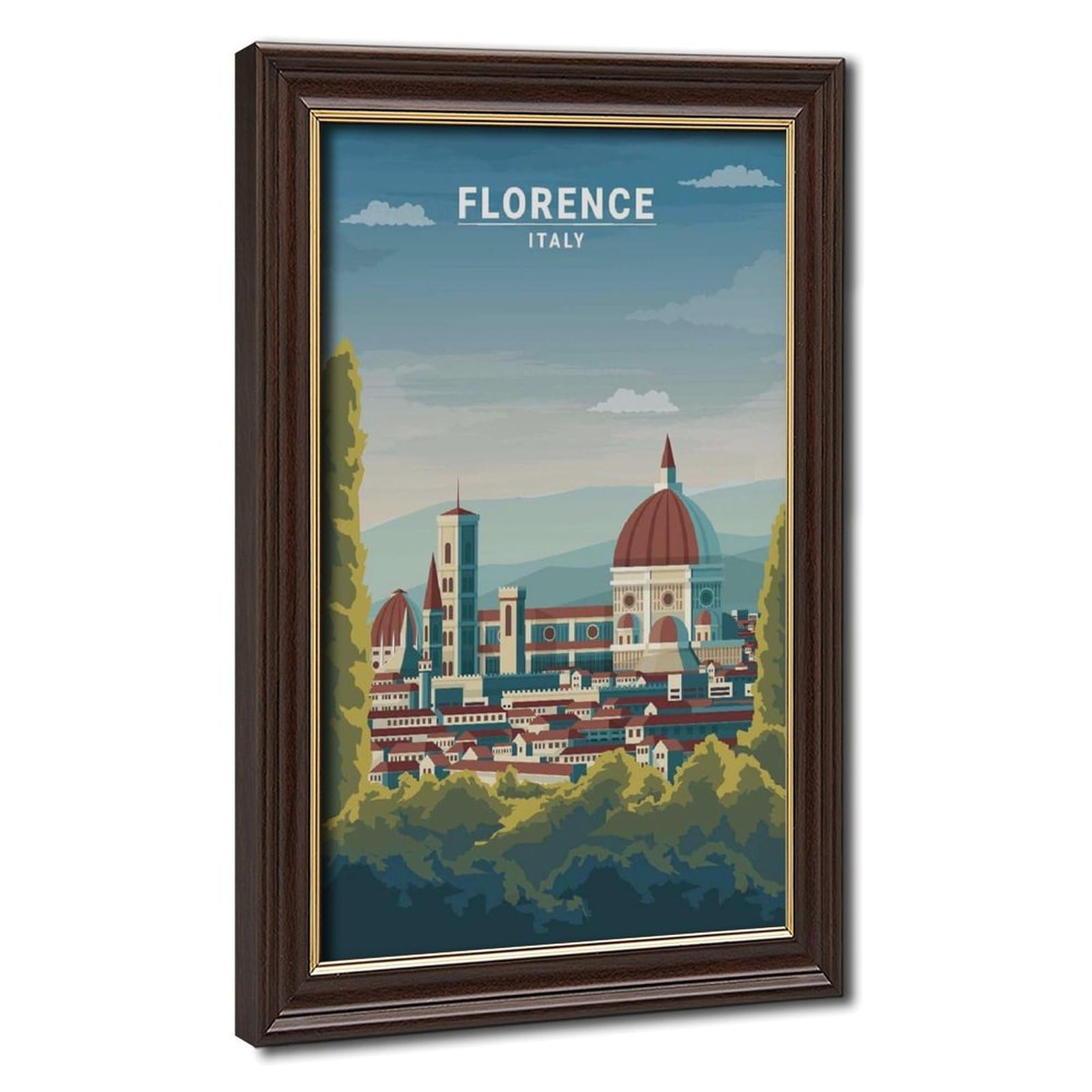 Bareronor Mokume Gane Frame-Style Florence Canvas Poster For Office Decor Gift
