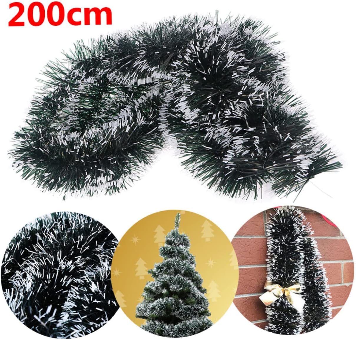 Shiny Christmas Tinsel Ribbon 2meters Decorative Strips Hanging Ornaments for Tree Non-Fading Home Decor
